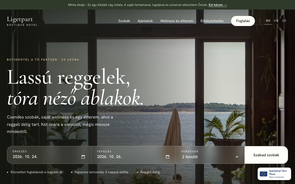 Nachher: moderne Hotel-Website mit Vollbild-Startseite und Buchungsleiste